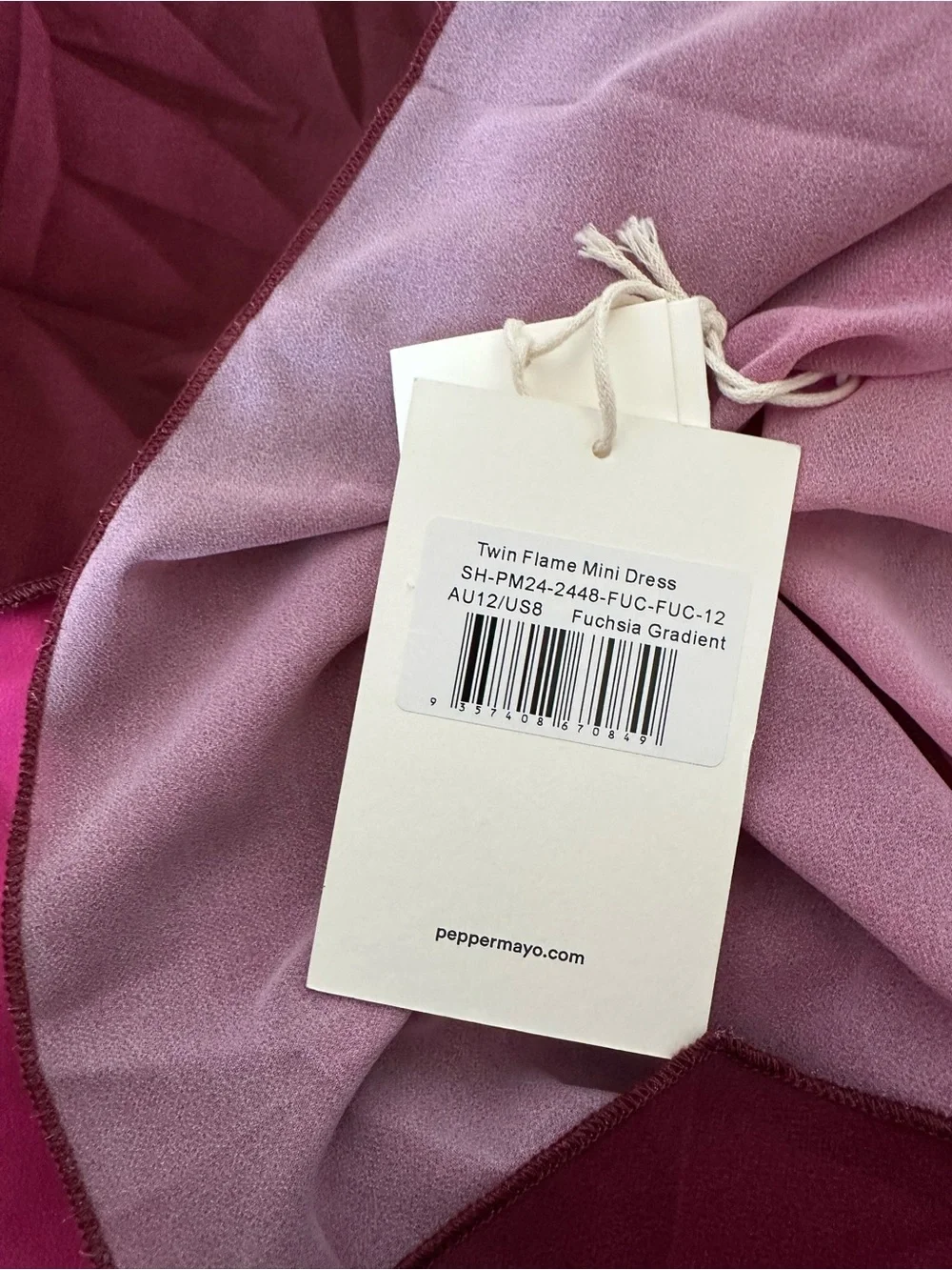 Peppermayo Red to Fuchsia Gradient Halter Mini Dress - Picture 2 of 2